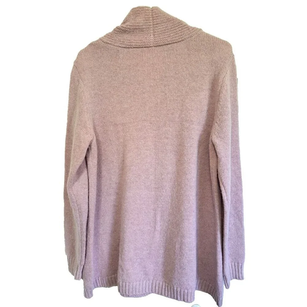Soft Surroundings L Dusty Mauve Long Sleeve Alpaca Blend V-Neck Pullover Sweater